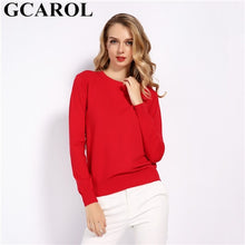 Load image into Gallery viewer, GCAROL 2019 Fall Winter Candy Knit Jumper Women 30% Wool Sweater Soft Stretch OL Render Knit Pullover Knitwear S-3XL