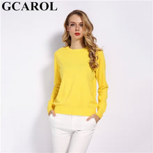 Load image into Gallery viewer, GCAROL 2019 Fall Winter Candy Knit Jumper Women 30% Wool Sweater Soft Stretch OL Render Knit Pullover Knitwear S-3XL