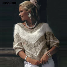 Load image into Gallery viewer, MISSOMO Winter Sweater women Long Sleeve O-Neck Symmetrical V Pattern Warm Winter Loose Kint Sweaters Pullover pull jumper Tops