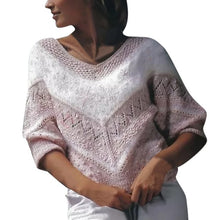 Load image into Gallery viewer, MISSOMO Winter Sweater women Long Sleeve O-Neck Symmetrical V Pattern Warm Winter Loose Kint Sweaters Pullover pull jumper Tops