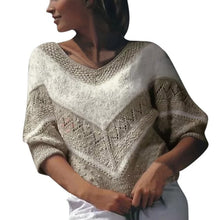 Load image into Gallery viewer, MISSOMO Winter Sweater women Long Sleeve O-Neck Symmetrical V Pattern Warm Winter Loose Kint Sweaters Pullover pull jumper Tops