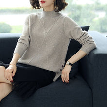 Load image into Gallery viewer, Vangull Half-Turtleneck Knitted Sweaters Women Long Sleeve Thick Soft Sweater Pullovers 2019 Winter New Solid Bottoming-shirt