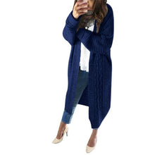 Load image into Gallery viewer, Women Long Cardigans Autumn Winter Stitch Poncho Knitted Sweater Female Large Size Shawl Cape Jacket Coat Trench Parkas