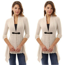 Load image into Gallery viewer, Women Knitted Long Sleeve Jumper Sweater Cardigan Wrap Cowl Neck Shawl Tops Coat