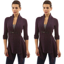 Load image into Gallery viewer, Women Knitted Long Sleeve Jumper Sweater Cardigan Wrap Cowl Neck Shawl Tops Coat