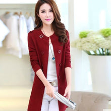 Load image into Gallery viewer, New Fashion Spring Autumn Women Sweater Cardigans Casual Warm Long Design Female Knitted Coat Cardigan Sweater Lady CA6877