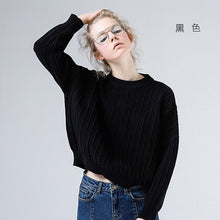 Load image into Gallery viewer, Toyouth Crop Sweater Female Loose Solid Long Sleeve Women Sweaters and Pullovers Korean Style Knitted Jumpers Sweaters