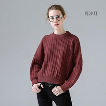 Load image into Gallery viewer, Toyouth Crop Sweater Female Loose Solid Long Sleeve Women Sweaters and Pullovers Korean Style Knitted Jumpers Sweaters