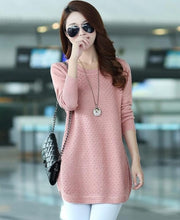 Load image into Gallery viewer, 2018 Autumn Winter Sweater Women Round Neck Pullover Knit Sweater Large Size Loose Long Sleeves Women Tops Bottom Shirt Sweater