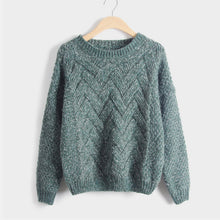 Load image into Gallery viewer, Winter O-neck Women's Sweater Jersey Woman Mohair Knitted Twisted Thick Warm Lady's Pullover 2020 College Jumper Women Pink Gray