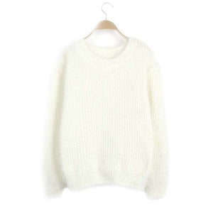 H.SA Women Winter Sweater Oneck Mohair Casual Loose Knit Pullover Cheap Warm Soft Sweaters Pull Femme Jumper casaco feminina