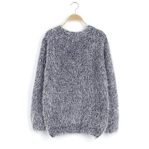 H.SA Women Winter Sweater Oneck Mohair Casual Loose Knit Pullover Cheap Warm Soft Sweaters Pull Femme Jumper casaco feminina