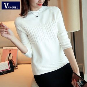 Vangull Women Sweaters Large Size Knitting Sweaters Autumn 2019 New Knitting Elasticity Pullover Harajuku Female Casual Sweater