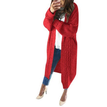 Load image into Gallery viewer, Women Long Cardigans Autumn Winter Stitch Poncho Knitted Sweater Female Large Size Shawl Cape Jacket Coat Trench Parkas
