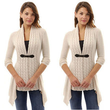 Load image into Gallery viewer, Women Knitted Long Sleeve Jumper Sweater Cardigan Wrap Cowl Neck Shawl Tops Coat
