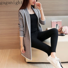 Load image into Gallery viewer, Gaganight New Fashion Women Cardigan Autumn 2019 Cardigans Office Lady Long Coat Sweater Female Solid Plus Size Loose Tops
