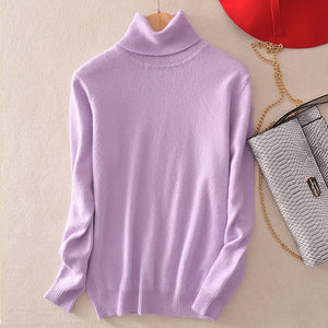 Cashmere Sweater Women Turtleneck Women's Plus Size Knitted Turtleneck Winter Cashmere Sweater For Women Warm Sweaters Female