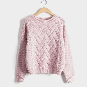 Winter O-neck Women's Sweater Jersey Woman Mohair Knitted Twisted Thick Warm Lady's Pullover 2020 College Jumper Women Pink Gray