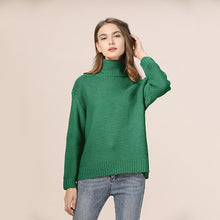 Load image into Gallery viewer, Casual Loose Autumn Winter Turtleneck Sweater Women Oversize Solid Knitted Sweaters Warm Long Sleeve Pullover Sweater Black Pink
